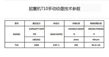 起重机T10手动绞盘技术参数--168飞艇开奖官网开奖记录查询结果--小型搅拌机|石材夹具|液压堆高车|手动叉车